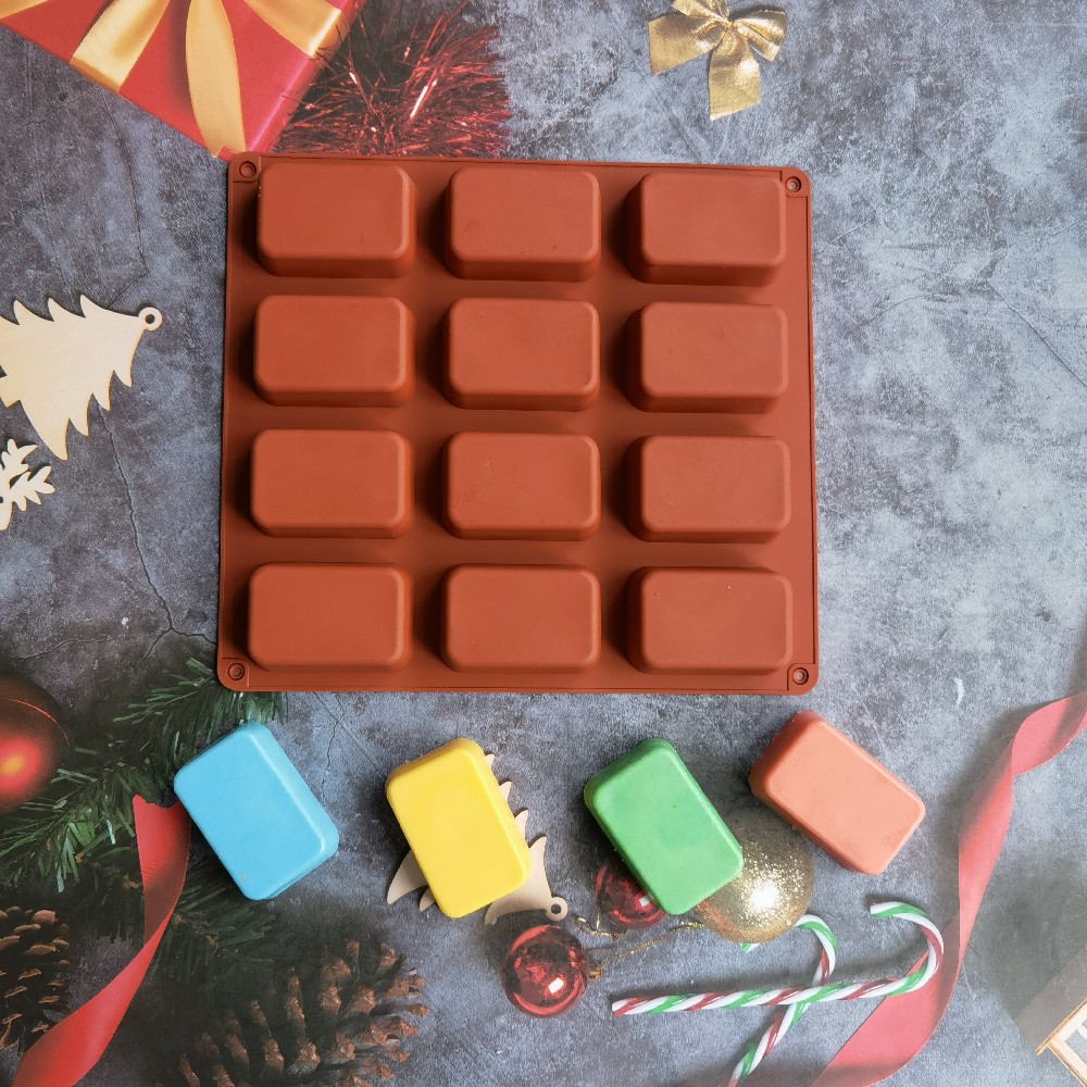 Soap Making Kit For Beginners - 12 Cavity Square Silicone Soap Mold