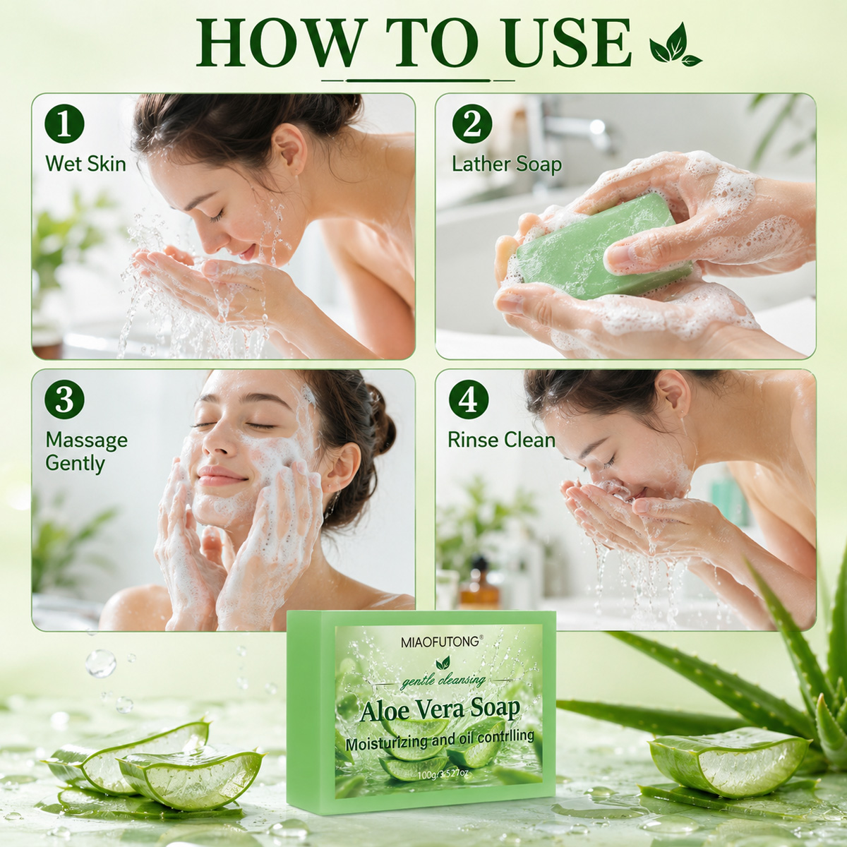 4 In 1 Aloe Vera Handmade Esse - Essential Oil Soap ulasan dan harga