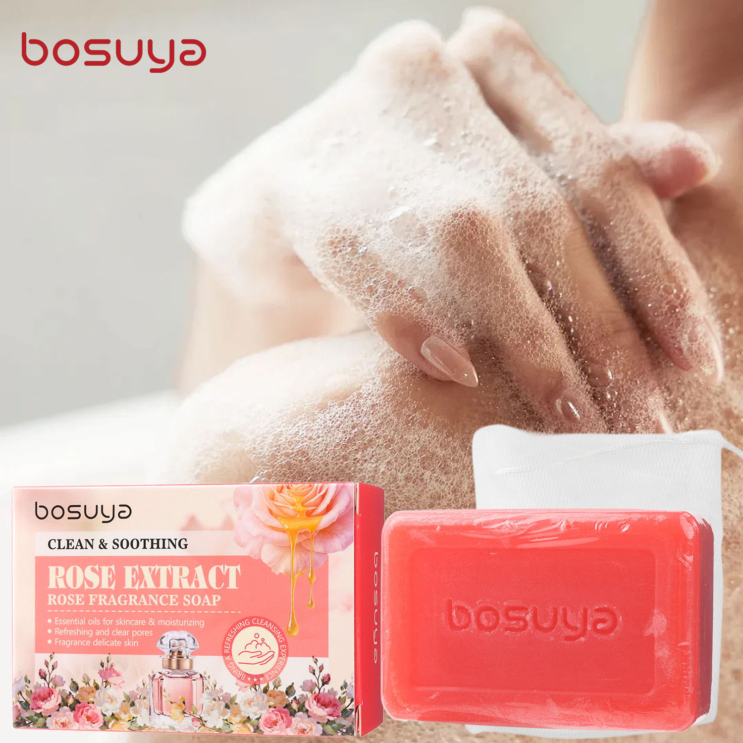 Rose soap, body and back clean - Essential Oil Soap ulasan dan harga